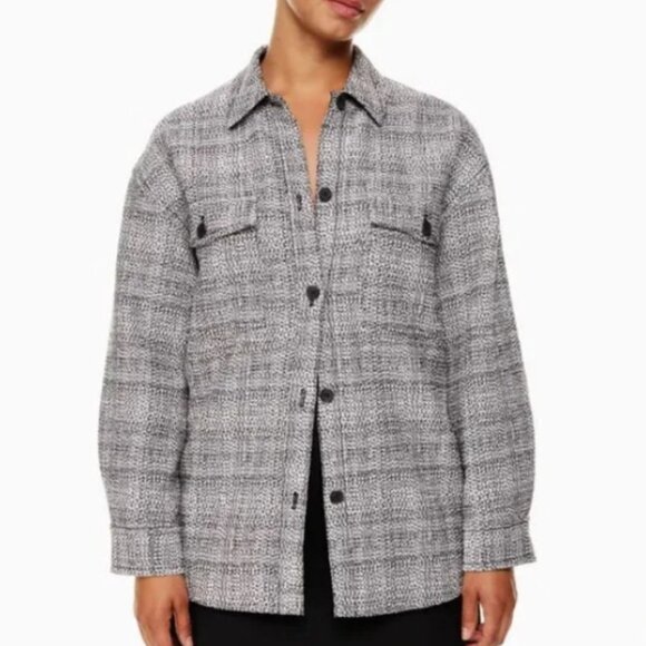 BABATON | Joan Shirt Jacket Oversized Linen Tweed Shacket | Sz. 1 - Picture 4 of 10